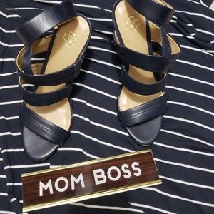 Around the ankle wedges!! Gold accent!